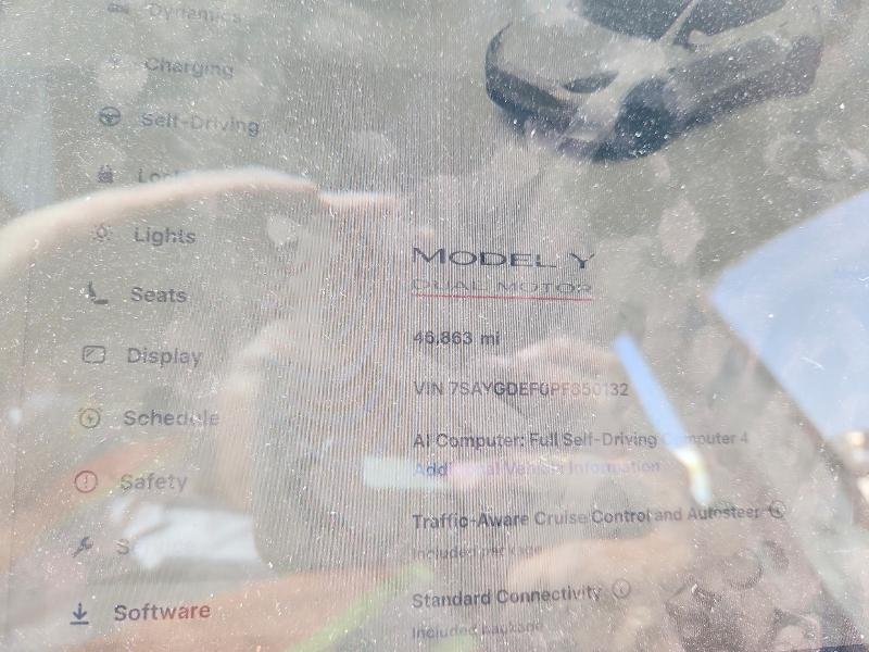 Продажа на аукционе авто 2023 Tesla Model Y, vin: 7SAYGDEF0PF850132, номер лота: 53474626