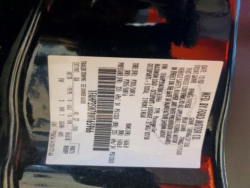 53745356 :رقم المزاد ، 1FAHP35N78W165966 vin ، 2008 Ford Focus مزاد بيع