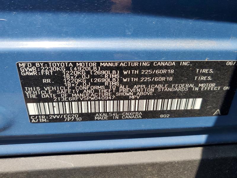 53299956 :رقم المزاد ، 2T3E6RFV5PW040947 vin ، 2023 Toyota Rav4 مزاد بيع