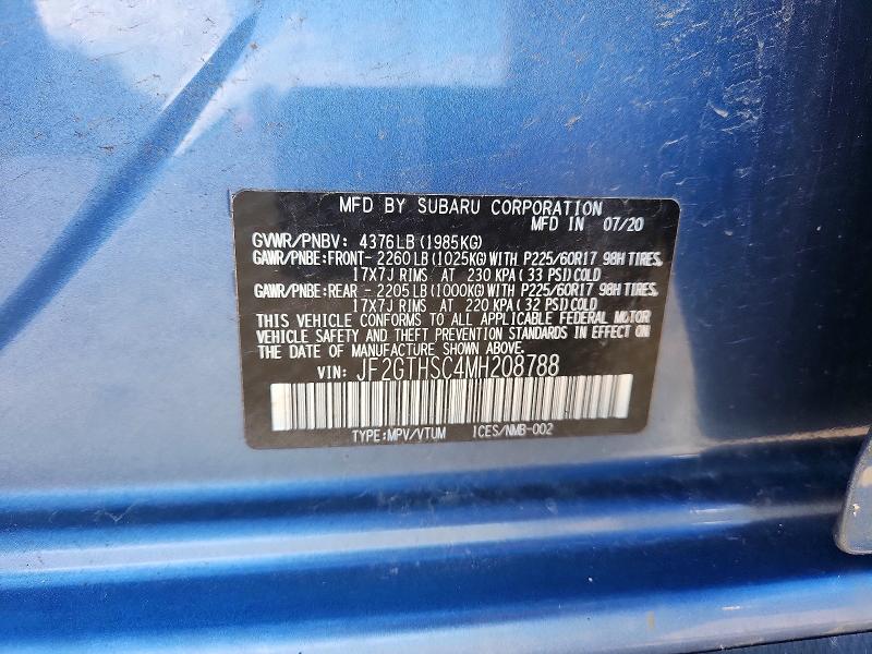 Продажа на аукционе авто 2021 Subaru Crosstrek, vin: JF2GTHSC4MH208788, номер лота: 53435416