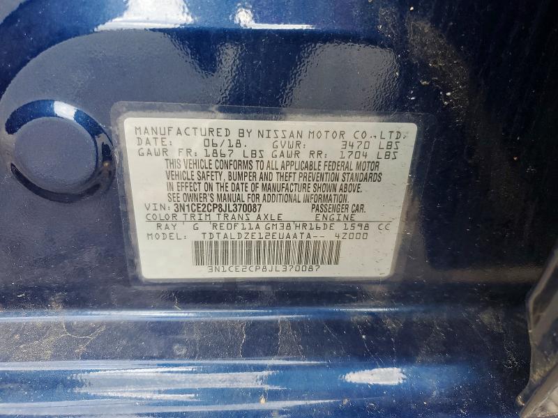 Продажа на аукционе авто 2018 Nissan Versa Note, vin: 3N1CE2CP8JL370087, номер лота: 53260216