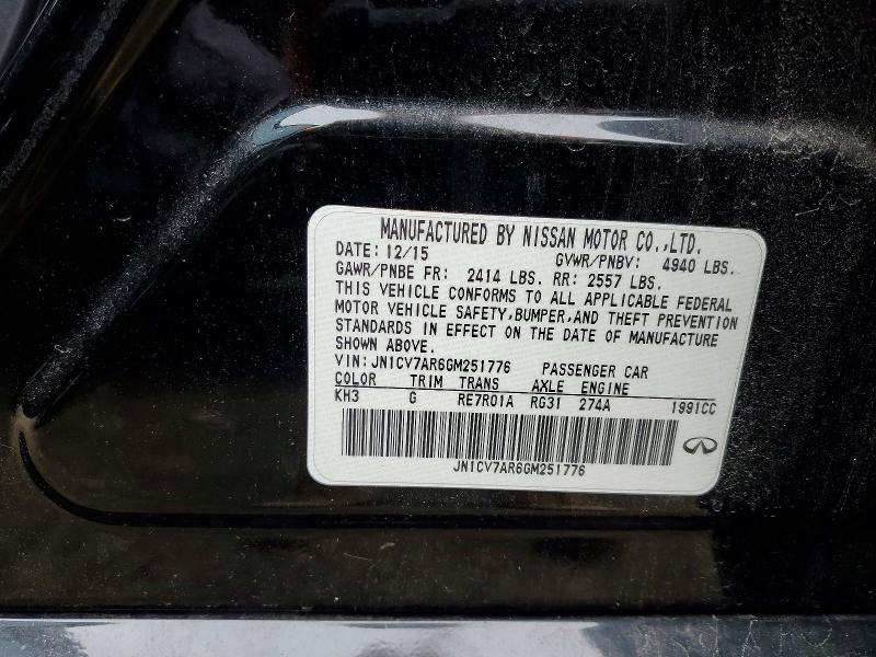 Aukcja sprzedaży 2016 Infiniti Q50, vin: JN1CV7AR6GM251776, numer aukcji: 52384316