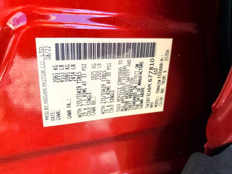 2023 Nissan Rogue მანქანა იყიდება აუქციონზე, vin: 5N1BT3CA6PC677810, აუქციონის ნომერი: 54248906