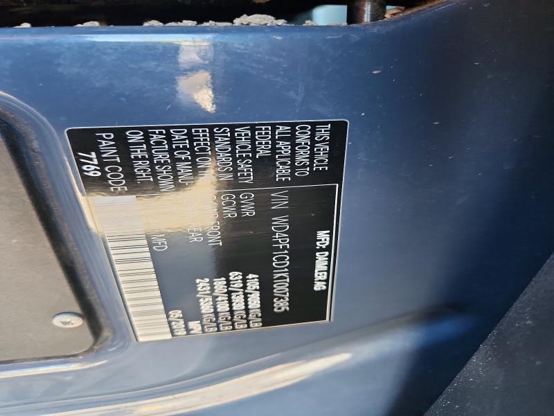 Aukcja sprzedaży 2019 Mercedes Benz Sprinter, vin: WD4PF1CD1KT007385, numer aukcji: 53257406