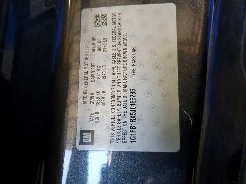 Aukcja sprzedaży 2018 Chevrolet Camaro, vin: 1G1FB1RX5J0165286, numer aukcji: 55068376