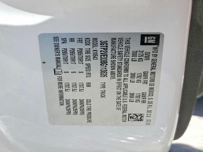 Продаж на аукціоні авто 2011 Gmc Sierra, vin: 3GTP2VE33BG113626, номер лоту: 52908816