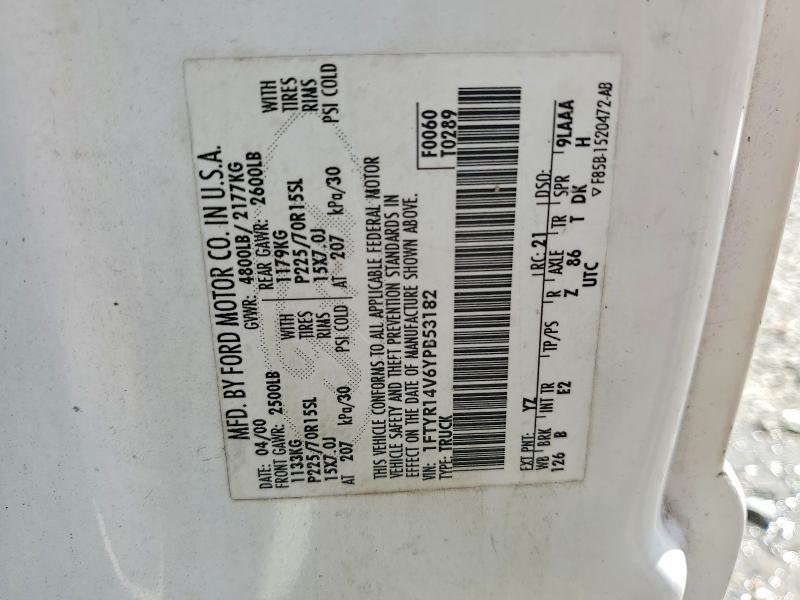 2000 Ford Ranger მანქანა იყიდება აუქციონზე, vin: 1FTYR14V6YPB53182, აუქციონის ნომერი: 54959656