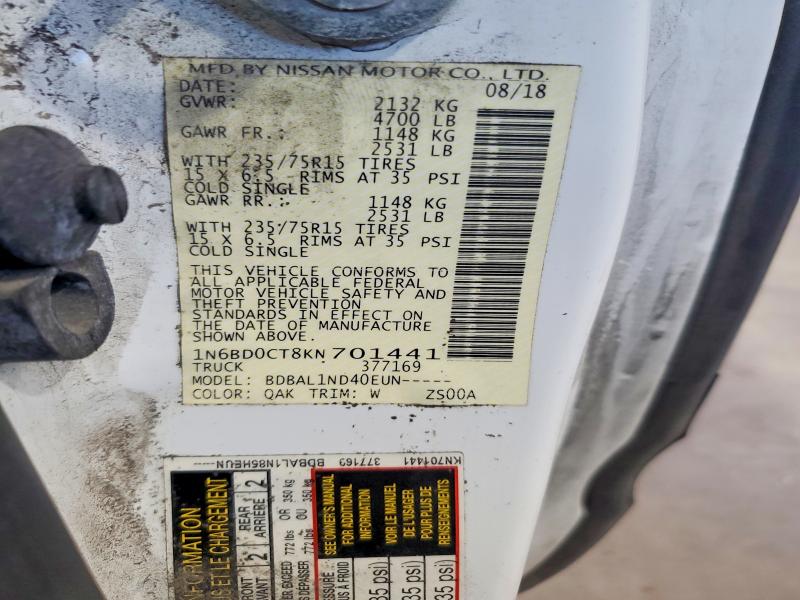 Aukcja sprzedaży 2019 Nissan Frontier, vin: 1N6BD0CT8KN701441, numer aukcji: 54160406