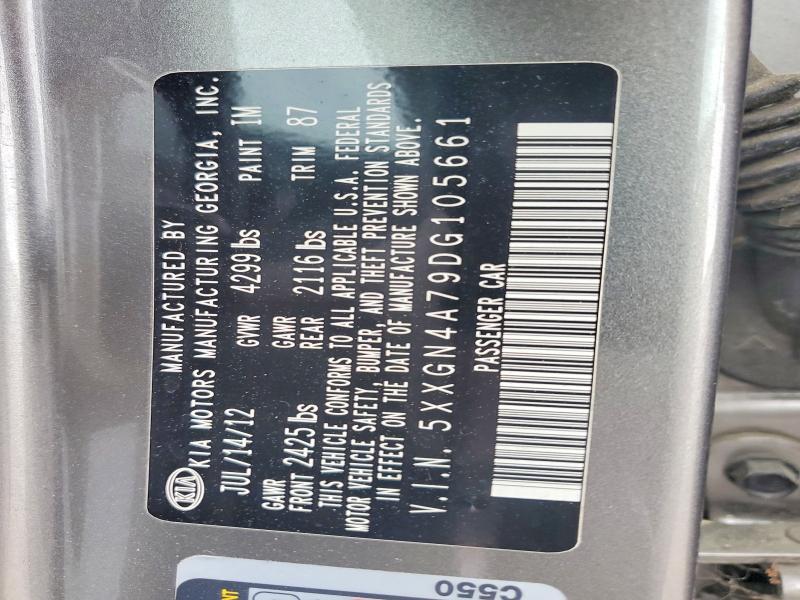 52582726 :رقم المزاد ، 5XXGN4A79DG105661 vin ، 2013 Kia Optima مزاد بيع