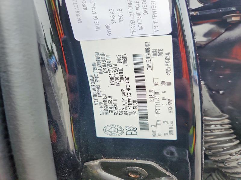 55030776 :رقم المزاد ، 1FTFW1EG1HFC14587 vin ، 2017 Ford F150 مزاد بيع