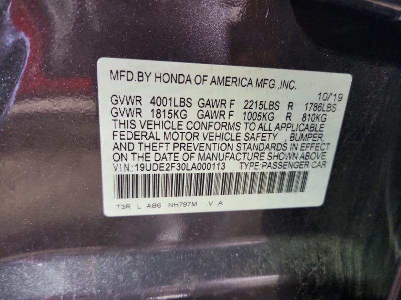 Aukcja sprzedaży 2020 Acura Ilx, vin: 19UDE2F30LA000113, numer aukcji: 52053246
