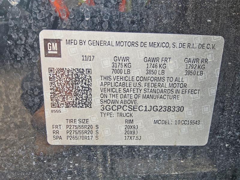54129446 :رقم المزاد ، 3GCPCSEC1JG238330 vin ، 2018 Chevrolet Silverado مزاد بيع