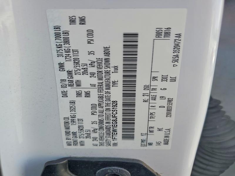 Aukcja sprzedaży 2018 Ford F150, vin: 1FTEW1EG8JFC51928, numer aukcji: 53507476