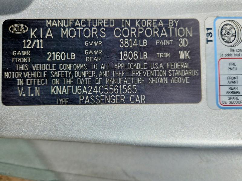 Aukcja sprzedaży 2012 Kia Forte Koup, vin: KNAFU6A24C5561565, numer aukcji: 52340736