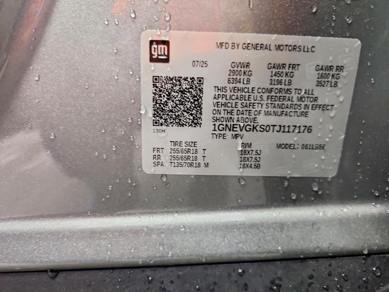 Продаж на аукціоні авто 2026 Chevrolet Traverse, vin: 1GNEVGKS0TJ117176, номер лоту: 54824216