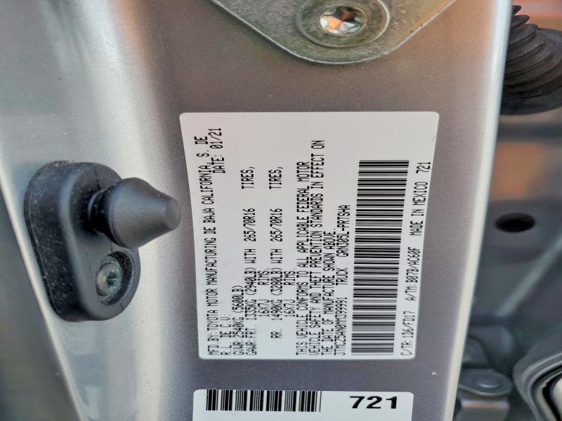 Продажа на аукционе авто 2021 Toyota Tacoma, vin: 3TMCZ5AN0MM399991, номер лота: 54775616