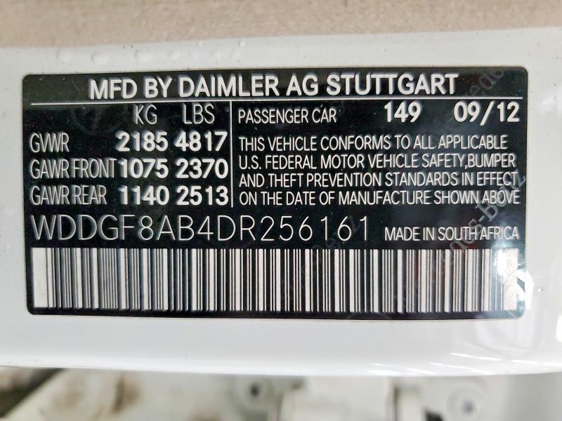 2013 Mercedes-benz C მანქანა იყიდება აუქციონზე, vin: WDDGF8AB4DR256161, აუქციონის ნომერი: 55099236