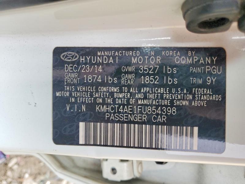 Продажа на аукционе авто 2015 Hyundai Accent, vin: KMHCT4AE1FU854398, номер лота: 52388166