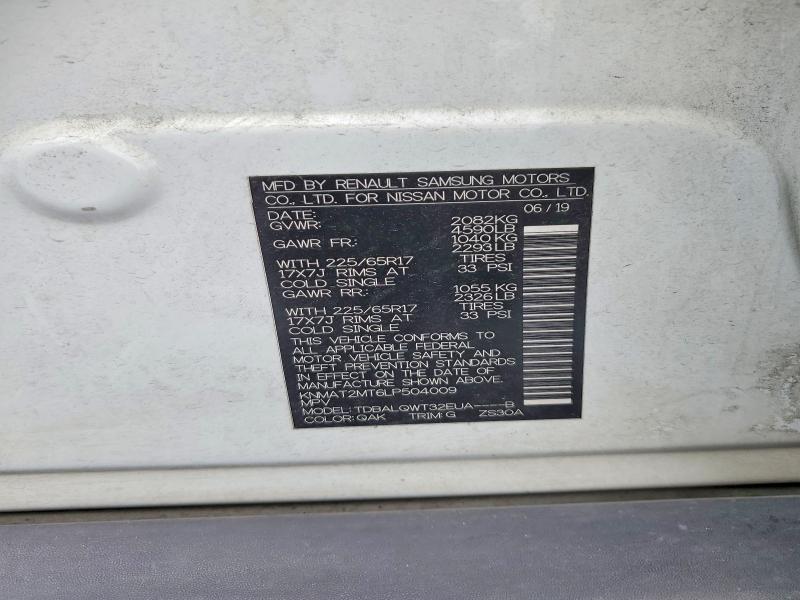 2020 Nissan Rogue მანქანა იყიდება აუქციონზე, vin: KNMAT2MT6LP504009, აუქციონის ნომერი: 52763766
