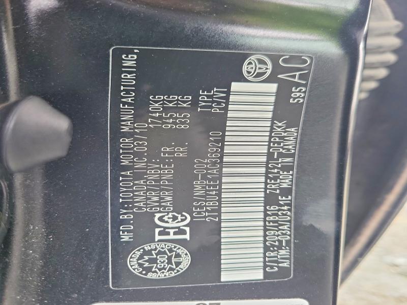 Продажа на аукционе авто 2010 Toyota Corolla, vin: 2T1BU4EE1AC369210, номер лота: 54608466