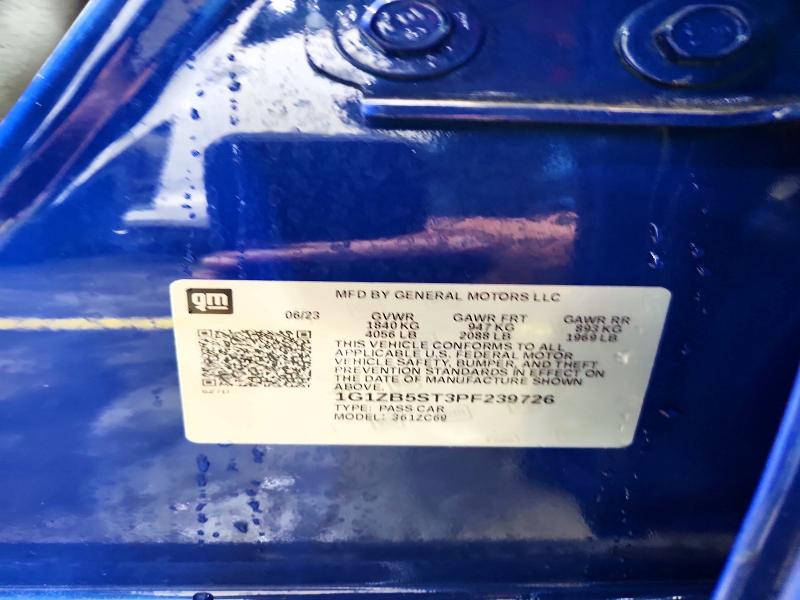 Aukcja sprzedaży 2023 Chevrolet Malibu, vin: 1G1ZB5ST3PF239726, numer aukcji: 55523036