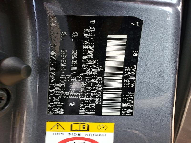 53189256 :رقم المزاد ، 2T2BZMCA0GC013353 vin ، 2016 Lexus Rx 350 مزاد بيع