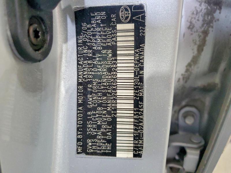 Aukcja sprzedaży 2006 Toyota Corolla, vin: 2T1BR32EX6C682831, numer aukcji: 55354626