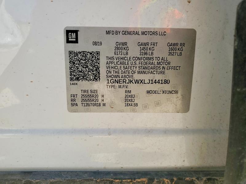 51413606 :رقم المزاد ، 1GNERJKWXLJ144180 vin ، 2020 Chevrolet Traverse مزاد بيع