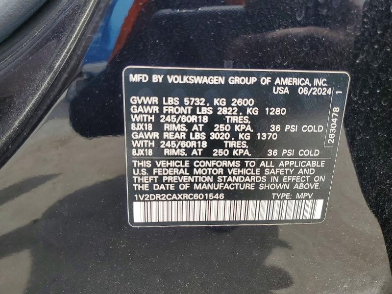 Продажа на аукционе авто 2024 Volkswagen Atlas, vin: 1V2DR2CAXRC601546, номер лота: 51306776