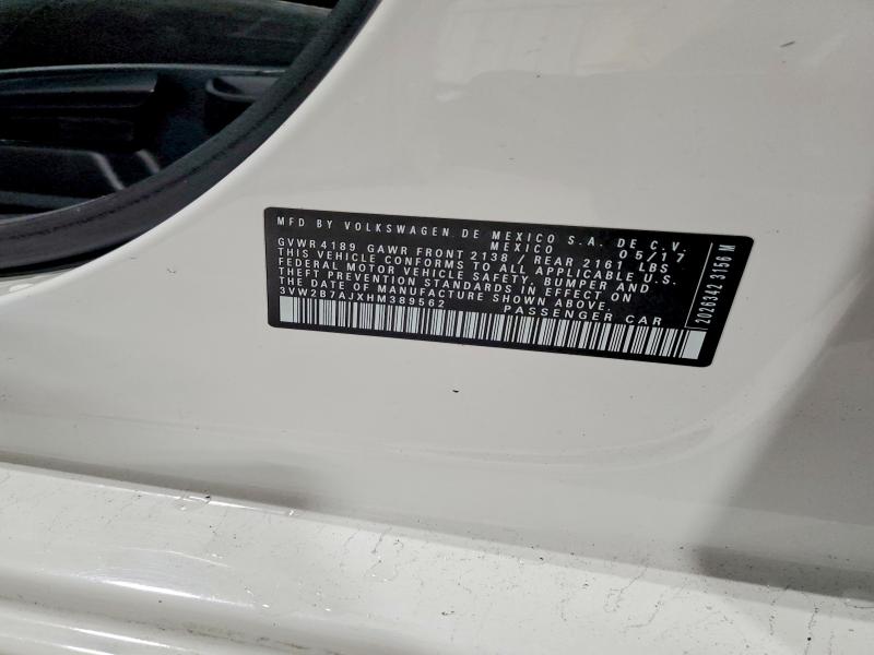 Продаж на аукціоні авто 2017 Volkswagen Jetta, vin: 3VW2B7AJXHM389562, номер лоту: 53630566