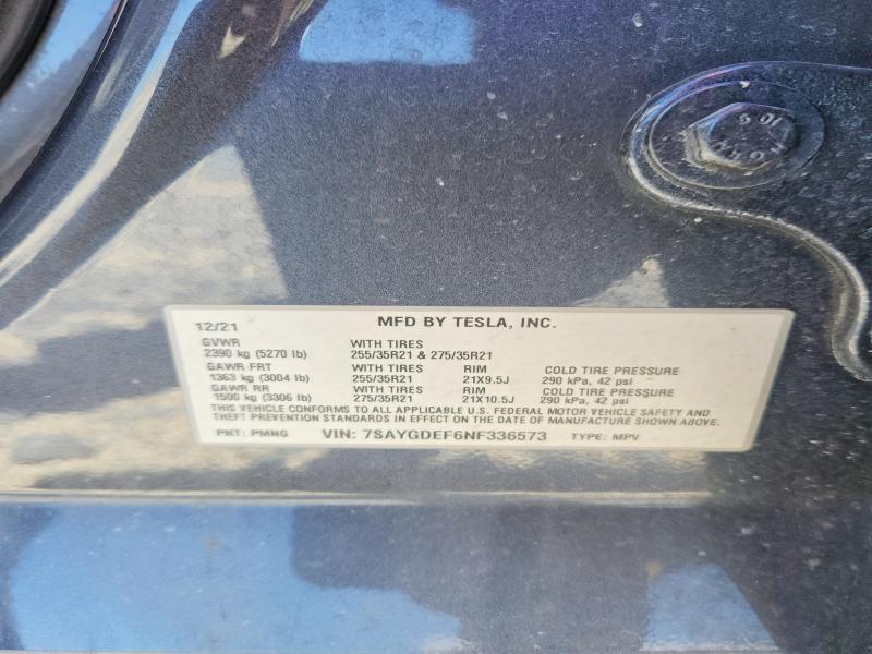 Продаж на аукціоні авто 2022 Tesla Model Y, vin: 7SAYGDEF6NF336573, номер лоту: 52101966