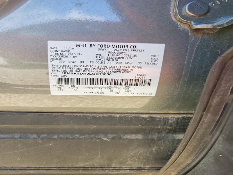 Aukcja sprzedaży 2020 Ford Explorer, vin: 1FMSK8DH9LGB19836, numer aukcji: 52377726