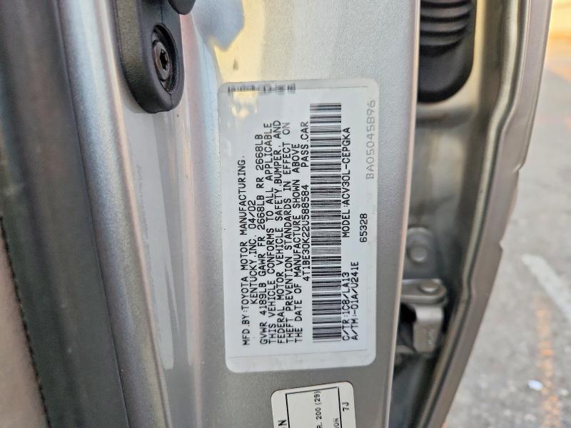 54890066 :رقم المزاد ، 4T1BE30K22U588584 vin ، 2002 Toyota Camry مزاد بيع