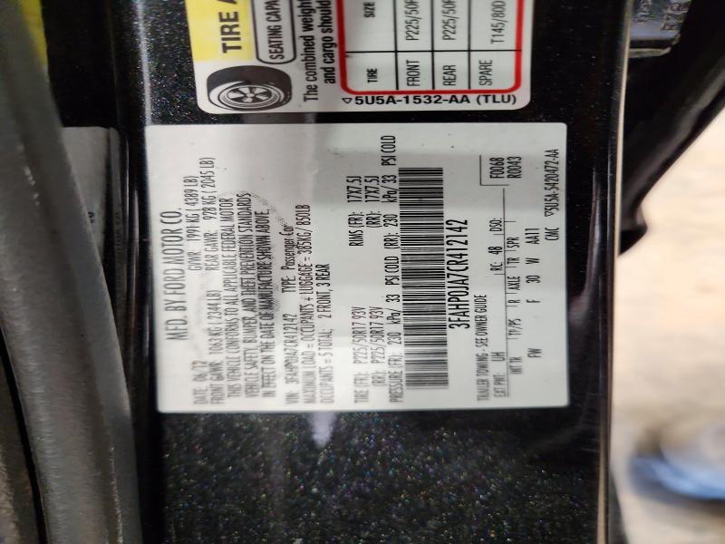 Продажа на аукционе авто 2012 Ford Fusion, vin: 3FAHP0JA7CR412142, номер лота: 53425936