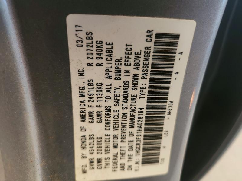 Aukcja sprzedaży 2017 Honda Accord, vin: 1HGCR3F91HA028164, numer aukcji: 52102756