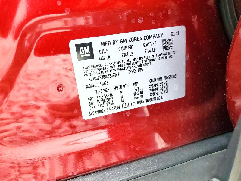 Aukcja sprzedaży 2021 Buick Encore, vin: KL4CJESB8MB359364, numer aukcji: 53206726
