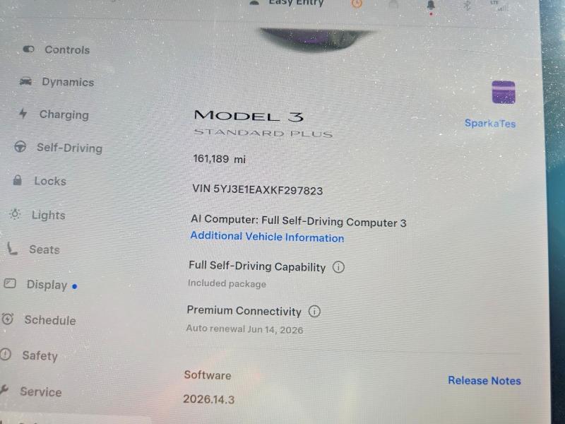 54841596 :رقم المزاد ، 5YJ3E1EAXKF297823 vin ، 2019 Tesla Model 3 مزاد بيع