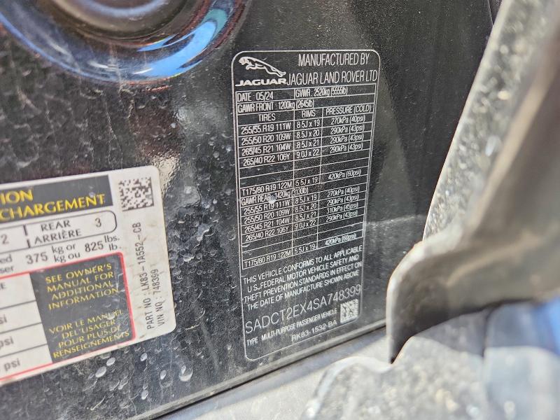 Aukcja sprzedaży 2025 Jaguar F-pace, vin: SADCT2EX4SA748399, numer aukcji: 53234256
