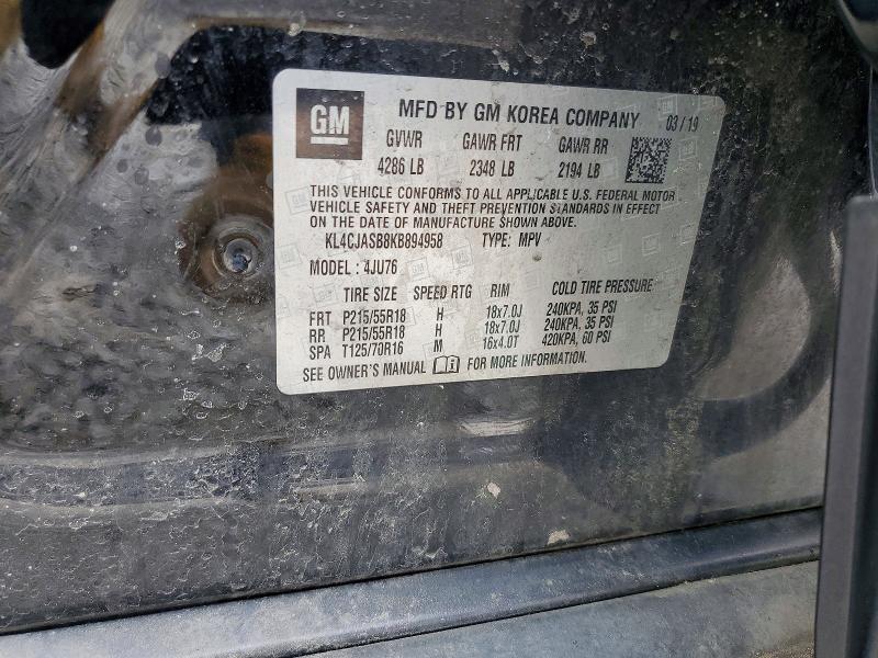 Aukcja sprzedaży 2019 Buick Encore, vin: KL4CJASB8KB894958, numer aukcji: 55220186