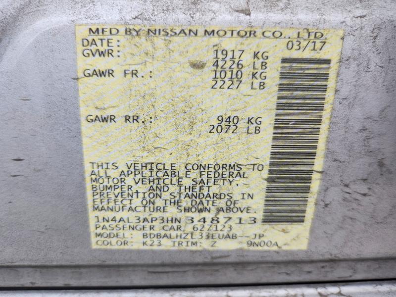Aukcja sprzedaży 2017 Nissan Altima, vin: 1N4AL3AP3HN348713, numer aukcji: 52519126