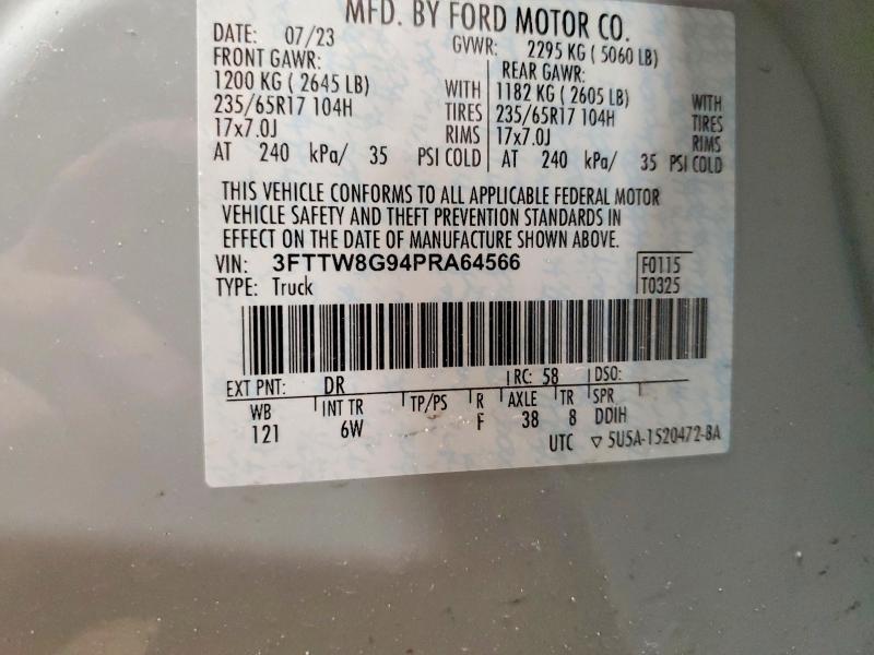 52650606 :رقم المزاد ، 3FTTW8G94PRA64566 vin ، 2023 Ford Maverick مزاد بيع