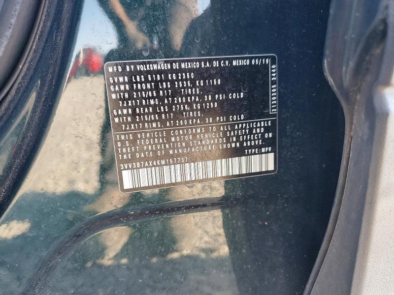 Aukcja sprzedaży 2019 Volkswagen Tiguan, vin: 3VV3B7AX4KM157737, numer aukcji: 54128296