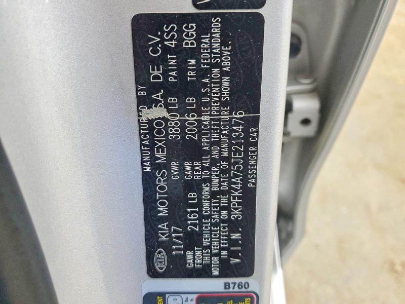 Продажа на аукционе авто 2018 Kia Forte, vin: 3KPFK4A75JE213476, номер лота: 53700866