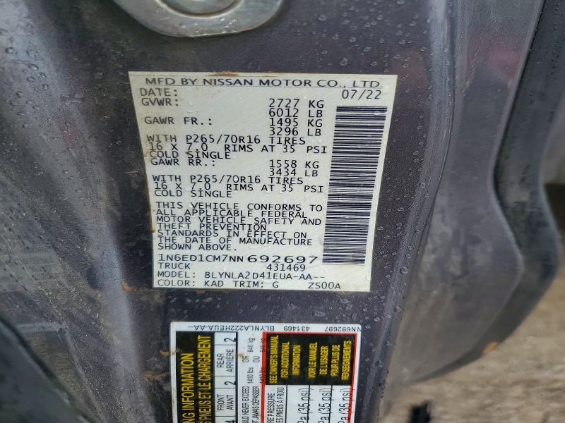 Продаж на аукціоні авто 2022 Nissan Frontier, vin: 1N6ED1CM7NN692697, номер лоту: 54236736