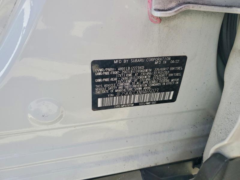Aukcja sprzedaży 2022 Subaru Forester, vin: JF2SKACCXNH465023, numer aukcji: 53429576