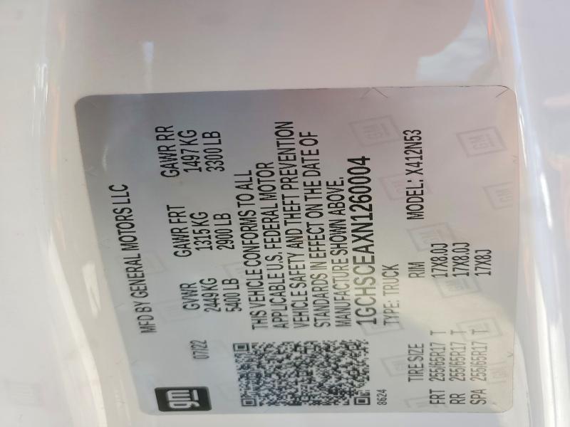 Aukcja sprzedaży 2022 Chevrolet Colorado, vin: 1GCHSCEAXN1260004, numer aukcji: 55507646
