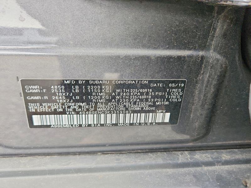 Продажа на аукционе авто 2019 Subaru Outback, vin: 4S4BSENC3K3359083, номер лота: 53354556