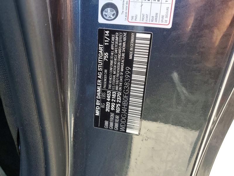 2015 Mercedes-benz C მანქანა იყიდება აუქციონზე, vin: WDDGJ4HB0FG383999, აუქციონის ნომერი: 55445396