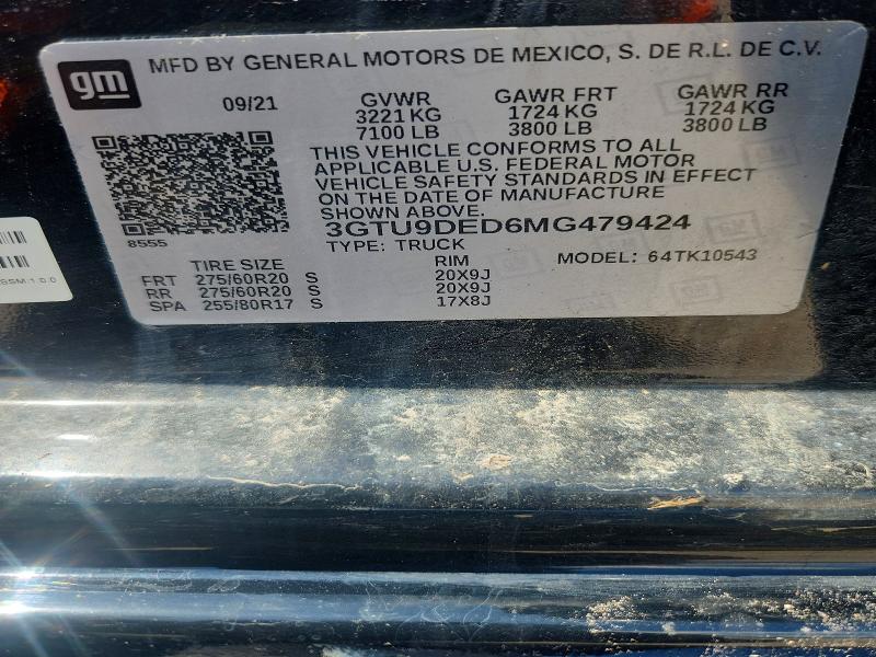 Продаж на аукціоні авто 2021 Gmc Sierra, vin: 3GTU9DED6MG479424, номер лоту: 55233596