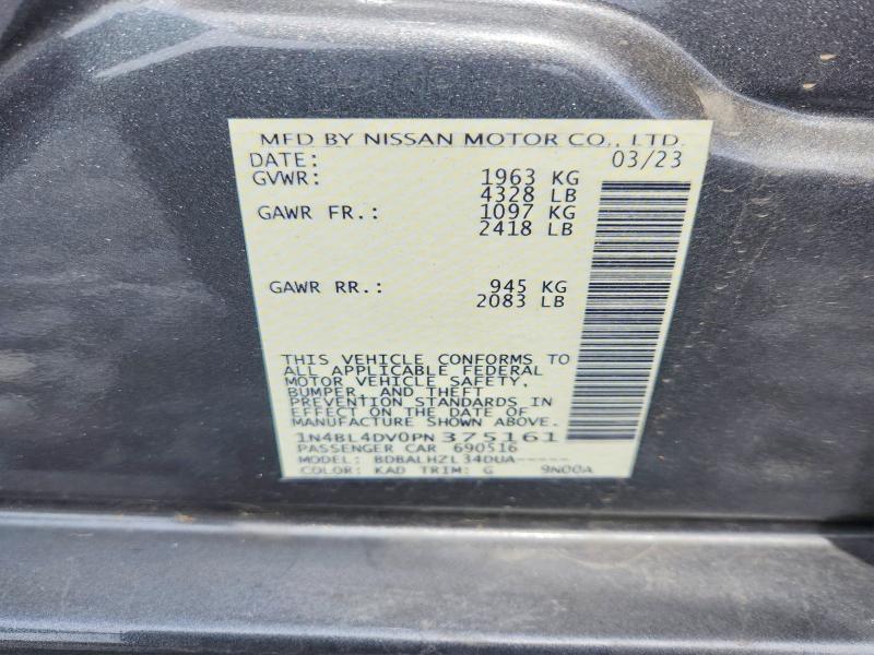 Aukcja sprzedaży 2023 Nissan Altima, vin: 1N4BL4DV0PN375161, numer aukcji: 55432056
